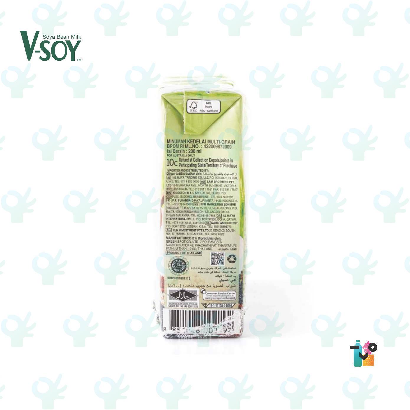 Ofiskita VSoy Multi Grain Soya Bean Milk 4 Packs X 200ML